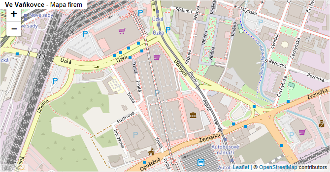 Ve Vaňkovce - mapa firem