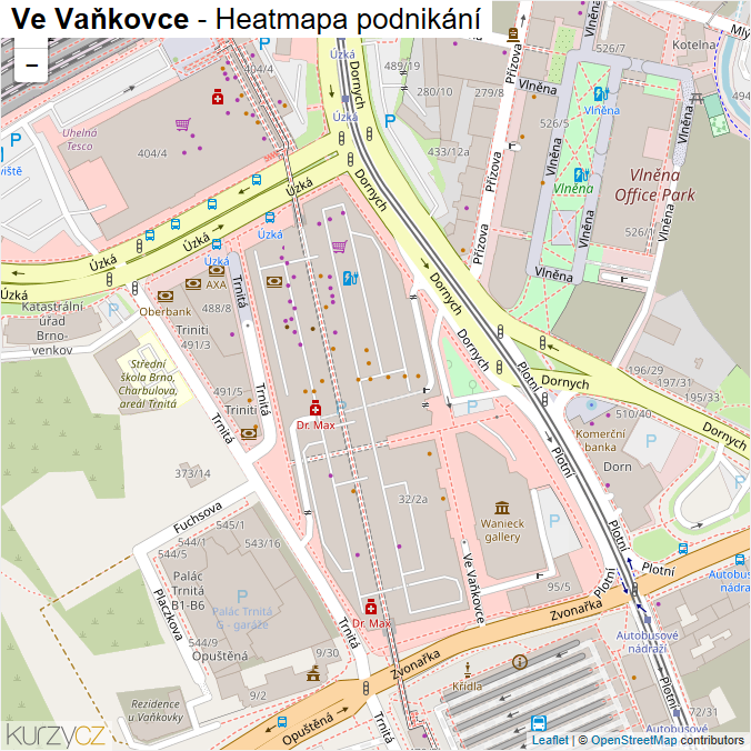Mapa Ve Vaňkovce - Firmy v ulici.