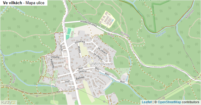 Ve vilkách - mapa ulice