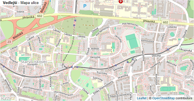 Vedlejší - mapa ulice