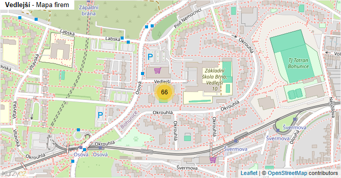 Vedlejší - mapa firem