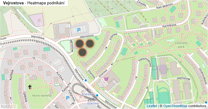 Vejrostova - mapa podnikání