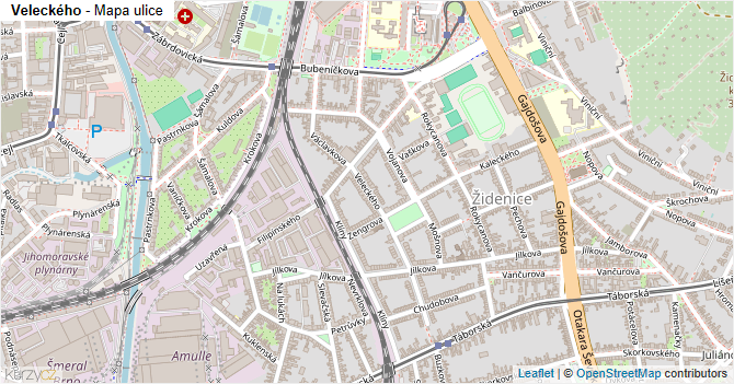 Veleckého - mapa ulice