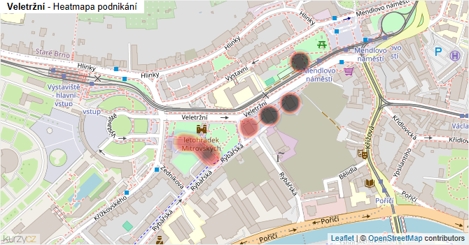 Veletržní - mapa podnikání