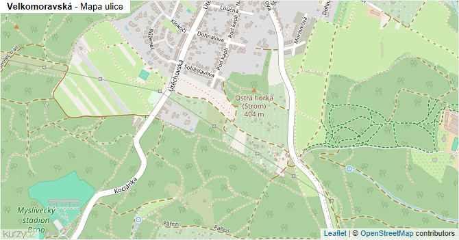 Velkomoravská - mapa ulice