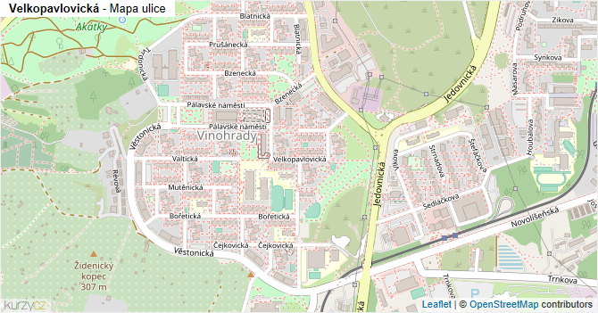 Velkopavlovická - mapa ulice