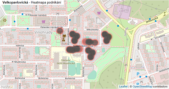 Velkopavlovická - mapa podnikání