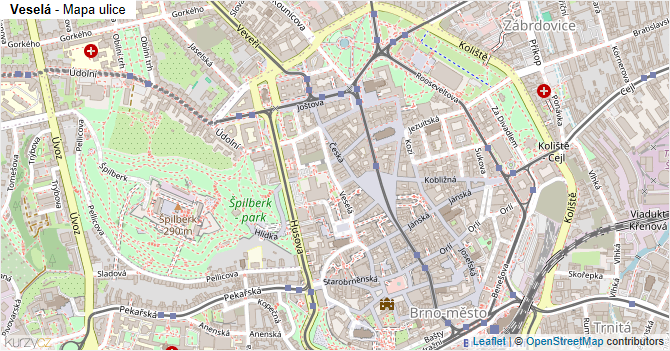 Veselá - mapa ulice