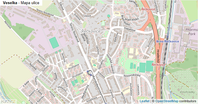 Veselka - mapa ulice