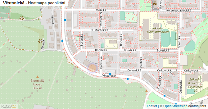 Věstonická - mapa podnikání