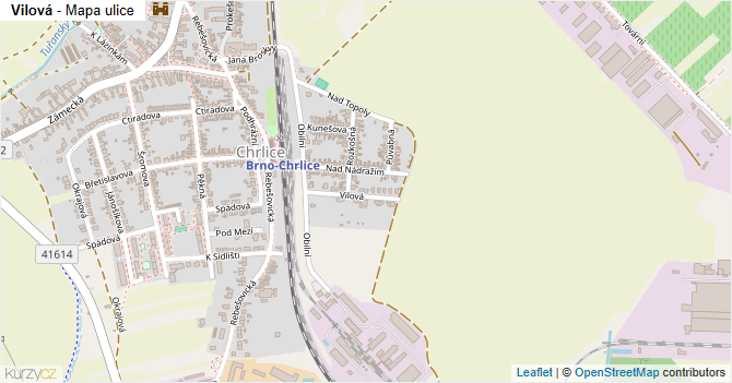 Vilová - mapa ulice