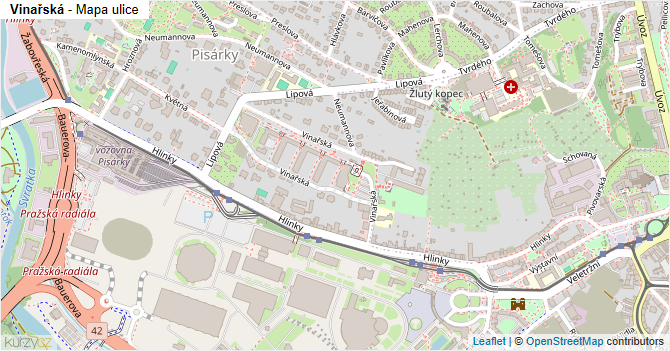 Vinařská - mapa ulice