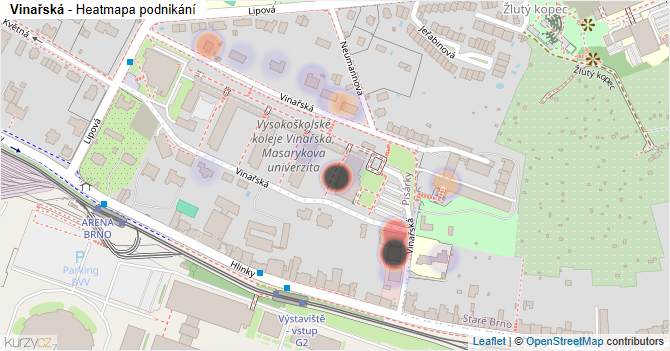 Vinařská - mapa podnikání