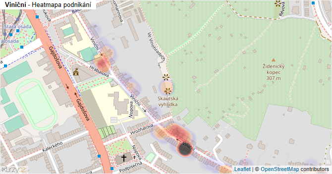 Viniční - mapa podnikání