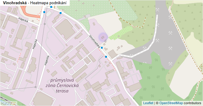 Vinohradská - mapa podnikání