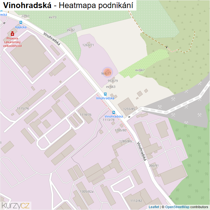 Mapa Vinohradská - Firmy v ulici.