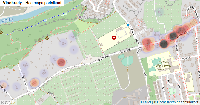 Vinohrady - mapa podnikání
