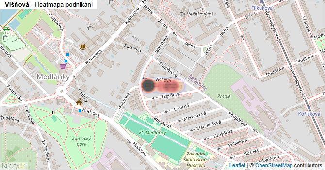 Višňová - mapa podnikání