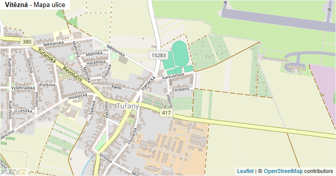 Vítězná - mapa ulice