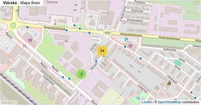 Vlárská - mapa firem