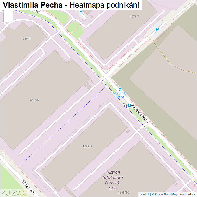 Mapa Vlastimila Pecha - Firmy v ulici.
