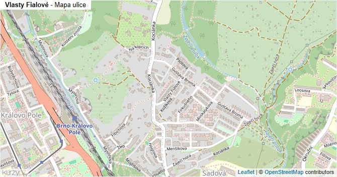 Vlasty Fialové - mapa ulice