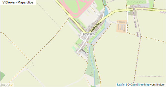Vlčkova - mapa ulice