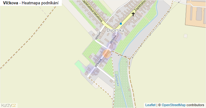Vlčkova - mapa podnikání
