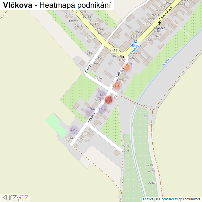 Mapa Vlčkova - Firmy v ulici.