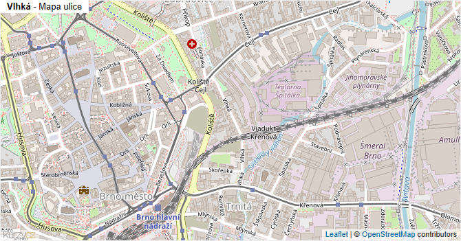 Vlhká - mapa ulice