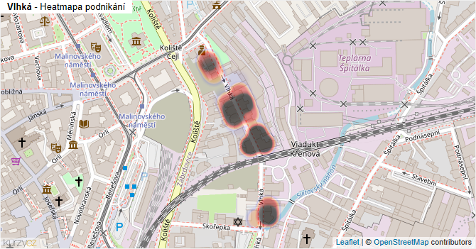 Vlhká - mapa podnikání