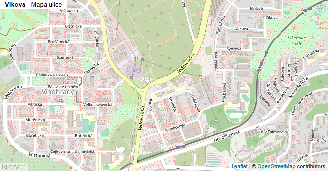 Vlkova - mapa ulice