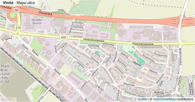 Vlnitá - mapa ulice