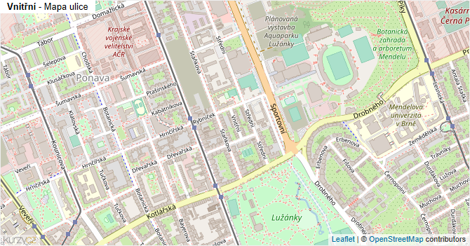 Vnitřní - mapa ulice