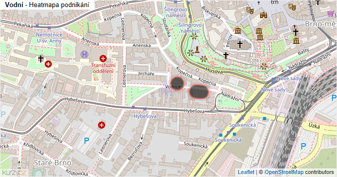 Vodní - mapa podnikání