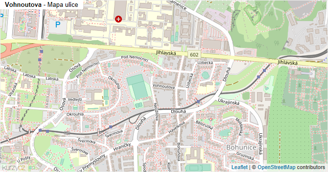 Vohnoutova - mapa ulice