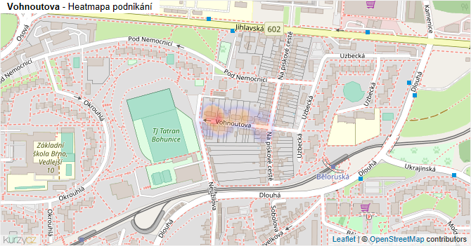 Vohnoutova - mapa podnikání