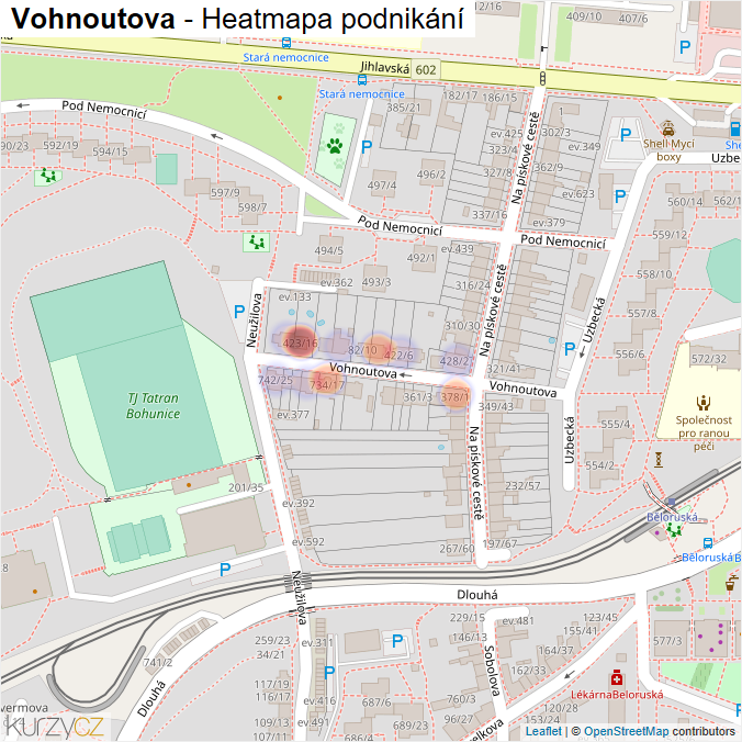 Mapa Vohnoutova - Firmy v ulici.