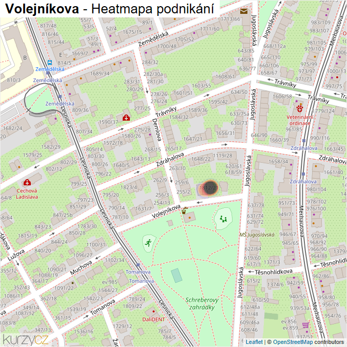 Mapa Volejníkova - Firmy v ulici.