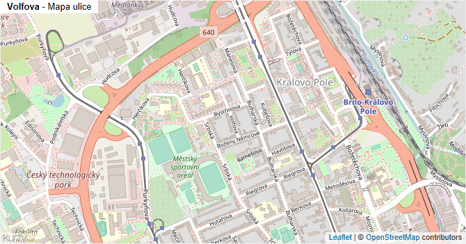 Volfova - mapa ulice