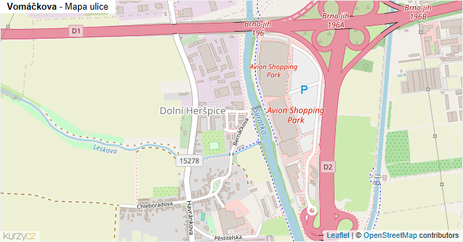 Vomáčkova - mapa ulice