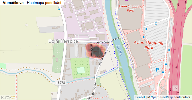 Vomáčkova - mapa podnikání