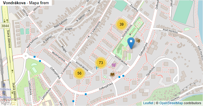 Vondrákova - mapa firem