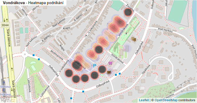 Vondrákova - mapa podnikání