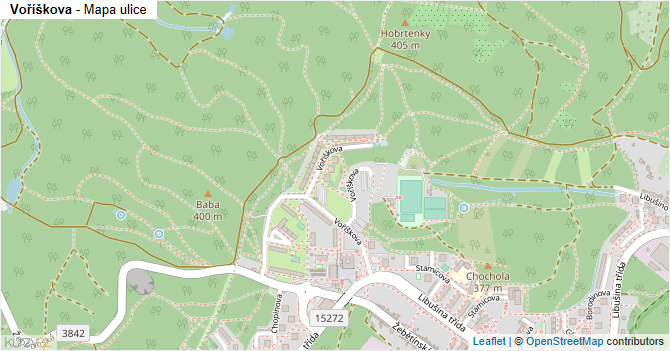 Voříškova - mapa ulice