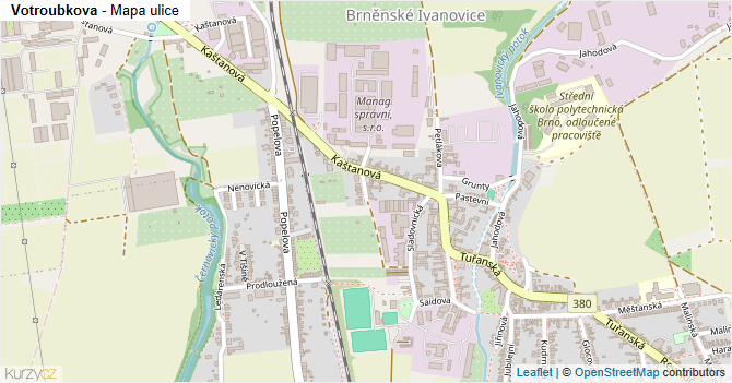 Votroubkova - mapa ulice