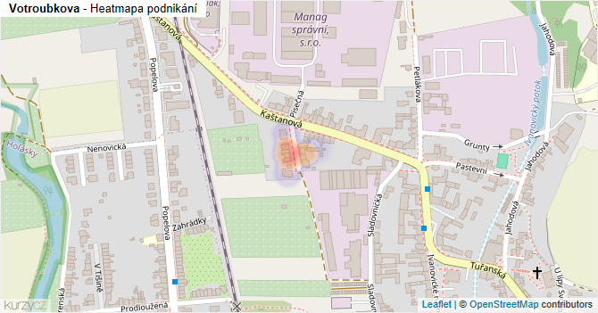 Votroubkova - mapa podnikání