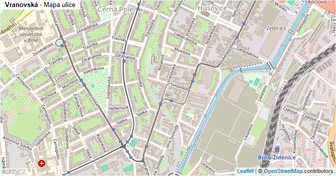 Vranovská - mapa ulice