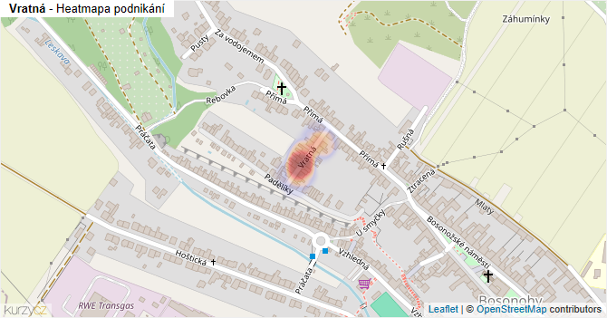 Vratná - mapa podnikání