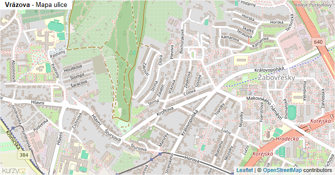 Vrázova - mapa ulice